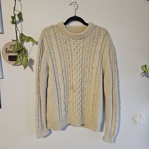 Hand Knit Cream Oversized Sweater